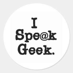 Ich spreche Geek Runder Aufkleber