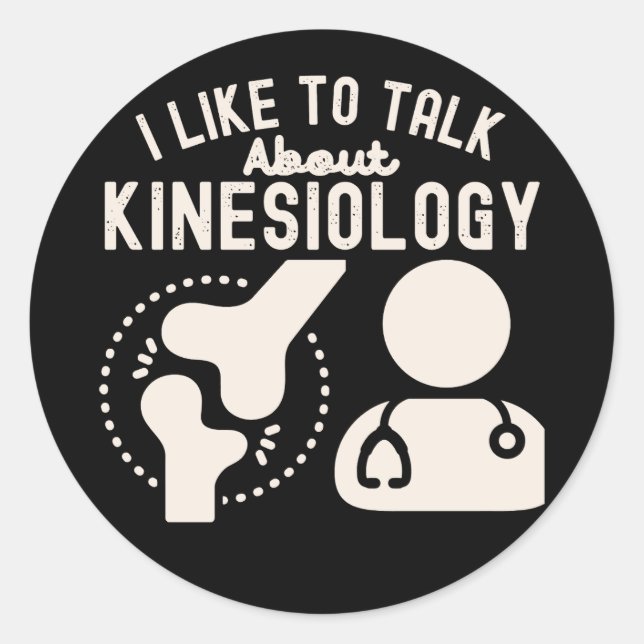 Ich spreche gerne über Kinesiologie Runder Aufkleber (Vorderseite)