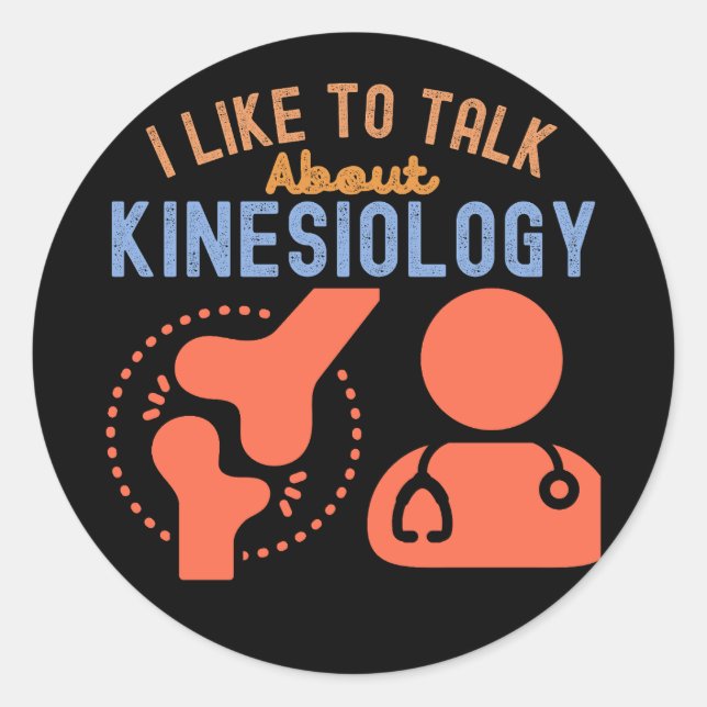 Ich spreche gerne über Kinesiologie Runder Aufkleber (Vorderseite)