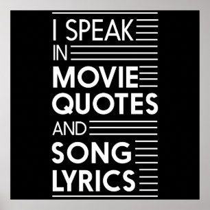 Ich spreche in den Film-Zitat-und Lied-Texten Poster