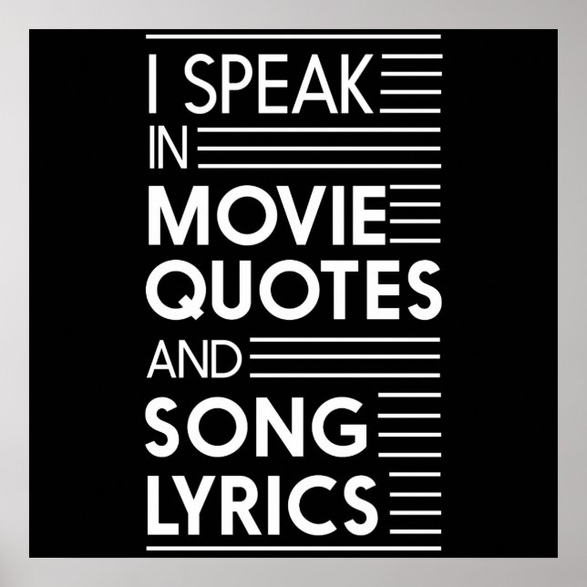 Ich spreche in Filmzitaten und Song-Texten Poster (Vorne)