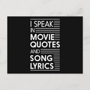 Ich spreche in Filmzitaten und Song-Texten Postkarte