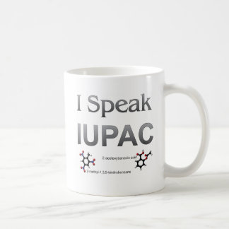 Ich spreche IUPAC Chemie-Nomenklatur Kaffeetasse