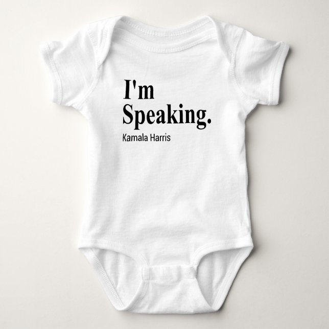 Ich spreche, Kamala Harris, Biden Harris 2020 Baby Strampler (Vorderseite)