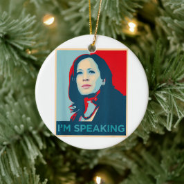 Ich spreche Kamala Harris Keramik Ornament