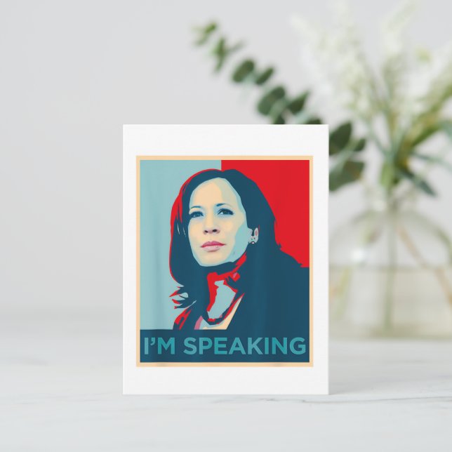 Ich spreche Kamala Harris Postkarte (Stehend Vorderseite)