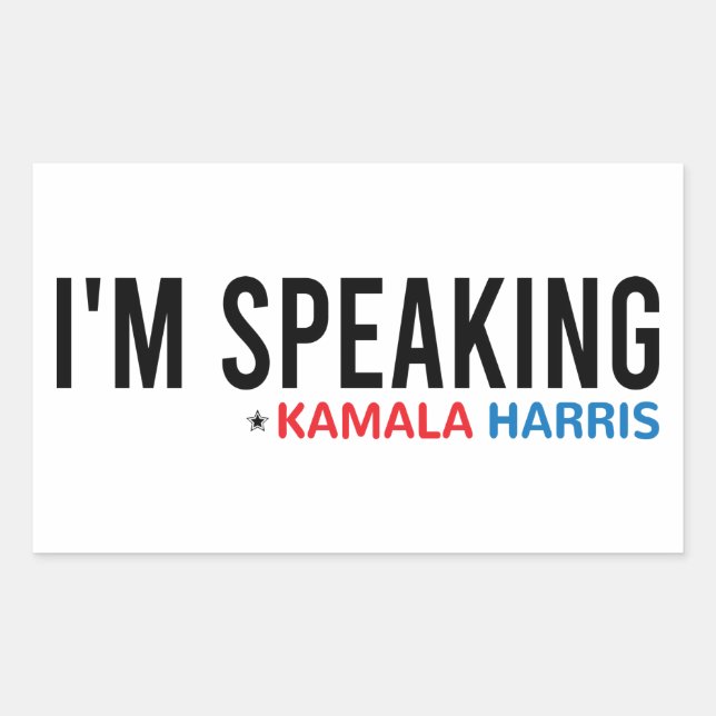 Ich spreche, Kamala Zitat, Kamala Harris Rechteckiger Aufkleber (Vorderseite)