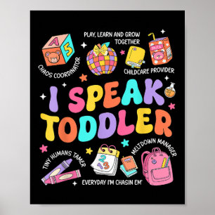 Ich spreche Kleinkindlehrer vor K zurück in die Sc Poster