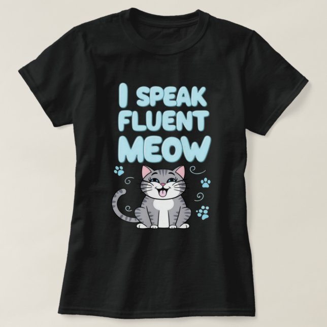 Ich spreche Meow blauen Frauen T-Shirt (Design vorne)