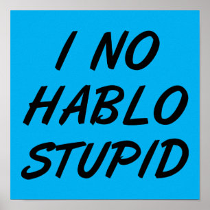 Ich spreche nicht dumm Lustiges Poster Schild