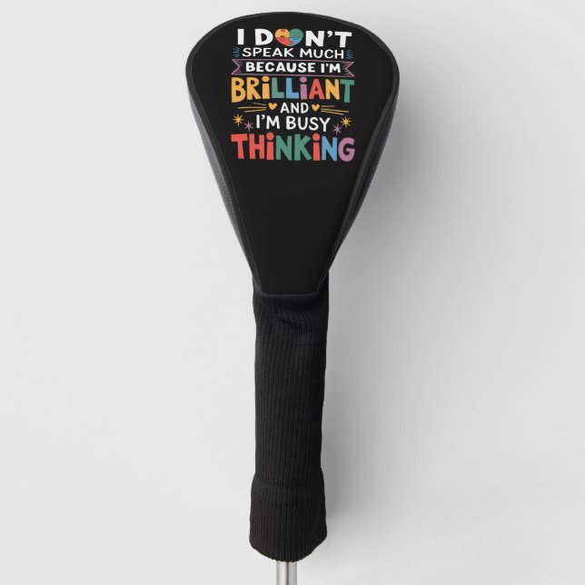 Ich spreche nicht viel brillanter Autismus Autisti Golf Headcover (Vorderseite)