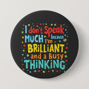 Ich spreche nicht viel, weil ich brillant und besc button