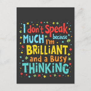 Ich spreche nicht viel, weil ich brillant und besc postkarte
