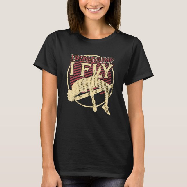 Ich springe nicht, ich fliege Leichtathletik-Track T-Shirt (Vorderseite)