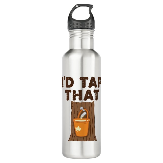 Ich Stach diese Ahornzuckerkultur Baumsirup Edelstahlflasche (Vorderseite)