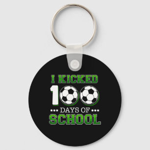 Ich startete 100 Tage Schulsoccer-Sportboys Schlüsselanhänger