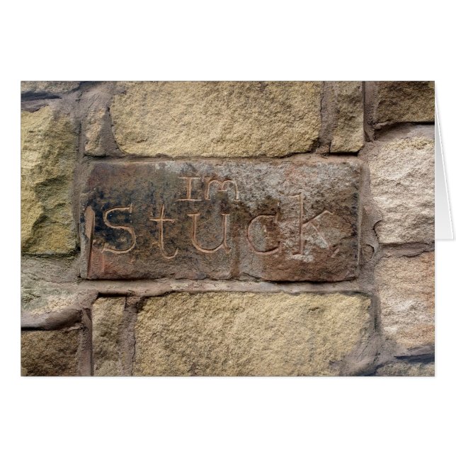 "Ich stecke fest" ein anderer Stein in der Wand (Vorderseite (Horizontal))