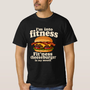 Ich Stehe Auf Fitness Cheeseburger In Meinem Mund T-Shirt