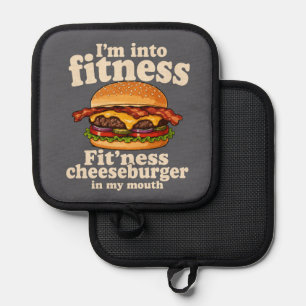 Ich Stehe Auf Fitness Cheeseburger In Meinem Mund Topflappen
