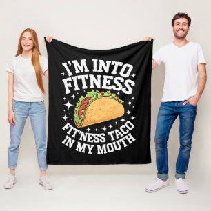 Ich Stehe Auf Fitness Fitness Taco In Meinem Mund Fleecedecke