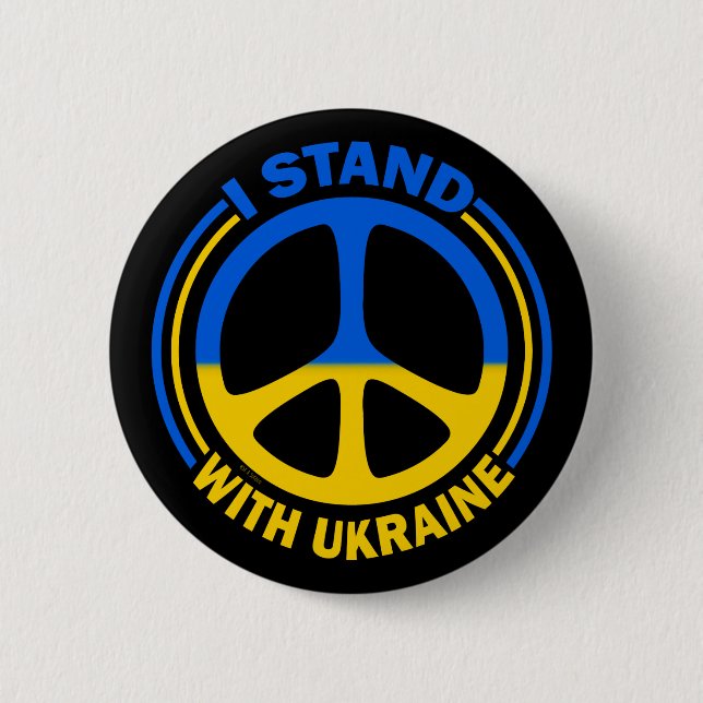Ich stehe für das ukrainische Friedenssymbol Button (Vorderseite)