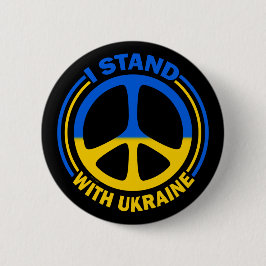 Ich stehe für das ukrainische Friedenssymbol Button