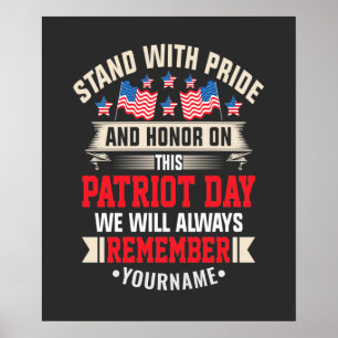 Ich stehe für die Fahne, um diejenigen zu ehren, d Poster