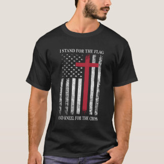 Ich stehe für Fahne und Knie für die Cross US F T-Shirt