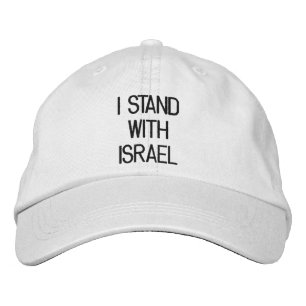 Ich stehe für Israel schwarzem Text Israel Unterst Bestickte Baseballkappe