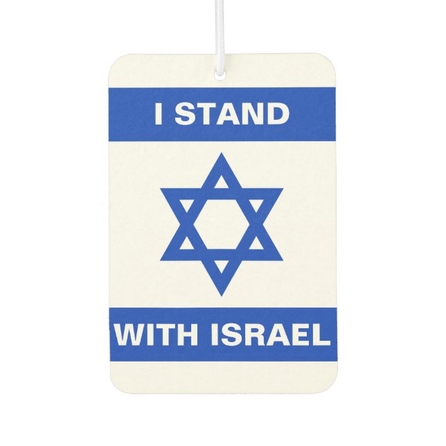 Ich stehe für Israel-Zoll-Text Israel-Flagge Autolufterfrischer (Vorderseite)
