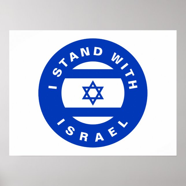 Ich stehe für Israels Blaue Flagge Poster (Vorne)