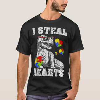 Ich stehe Herz Trex Dino Baby Boy Autismus Bewusst T-Shirt