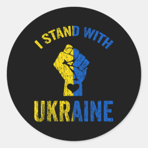 Ich stehe hinter der Ukraine7 Runder Aufkleber