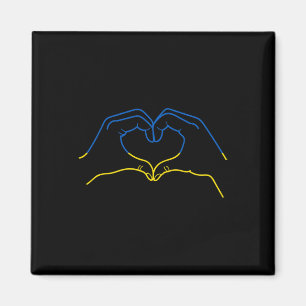 Ich stehe hinter der Ukraine Herz Hand in Farben d Magnet