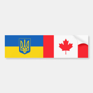 Ich stehe hinter der Ukraine. Kanadische und ukrai Autoaufkleber