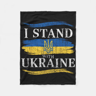 Ich stehe hinter der Ukraine Patriotische ukrainis Fleecedecke