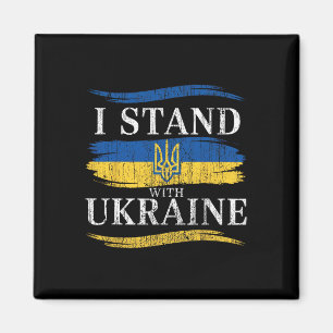 Ich stehe hinter der Ukraine Patriotische ukrainis Magnet