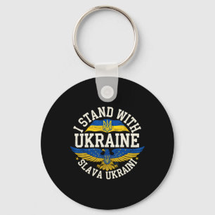 Ich stehe hinter der Ukraine Slava Ukraini Ehre de Schlüsselanhänger