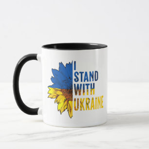 Ich stehe hinter der Ukraine. Sonnenblume Symbol d Tasse