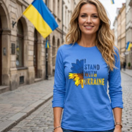 Ich stehe hinter der Ukraine. Sonnenblume Symbol d Tri-Blend Shirt