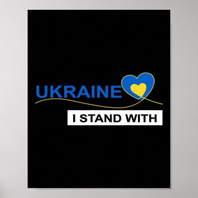 Ich stehe hinter der Ukraine Stopp Krieg Protest U Poster (Vorne)