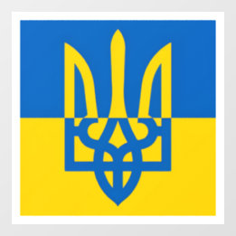Ich stehe hinter der Ukraine. Ukrainische Flagge. Fensteraufkleber