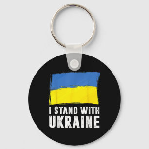 Ich stehe hinter der Ukraine Ukrainische Flagge un Schlüsselanhänger