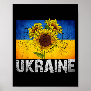 Ich stehe hinter der Ukraine Unterstütze Sonnenblu Poster