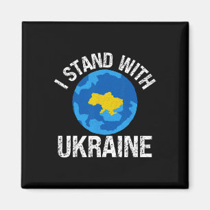 Ich stehe hinter der Ukraine Weltkarte Unterstützu Magnet
