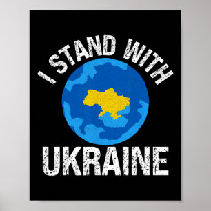 Ich stehe hinter der Ukraine Weltkarte Unterstützu Poster
