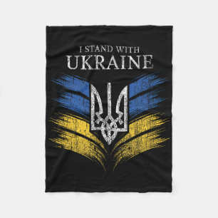 Ich stehe hinter der Ukraine Zeigen Sie Unterstütz Fleecedecke