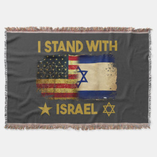 Ich stehe hinter Israel Amerika-Flagge Decke