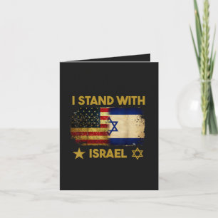 Ich stehe hinter Israel Amerika-Flagge Feiertagskarte