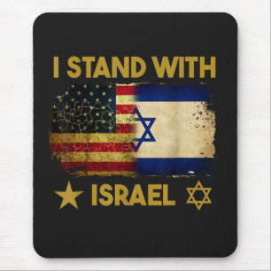 Ich stehe hinter Israel Amerika-Flagge Mousepad